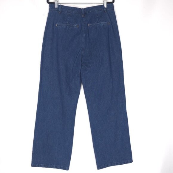 NWOT Abercrombie & Fitch Women’s Wide Leg Jeans Pleats Cotton Blend Size 32/14 L - Picture 2 of 12